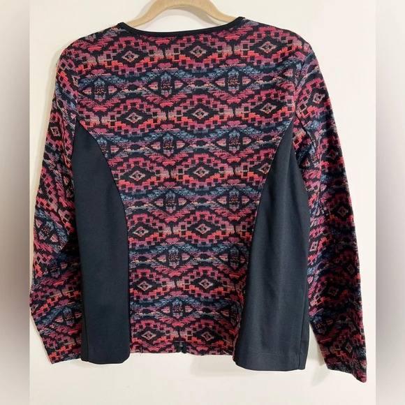 VIOLET B PETITE Long Sleeve Full Zip Aztec Embroidered Geometric Sweater‎ PXL - Picture 7 of 14